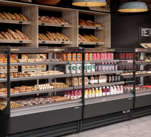 Vitrină frigorifică de expunere, inox cofetărie/patiserie/magazin AMBAR, 1250x1300 mm Infrico - Img 8