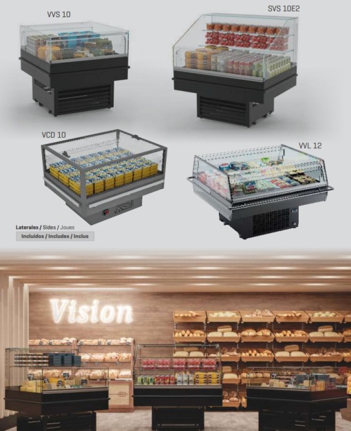 Vitrină frigorifică tip insulă, 1250x1300 mm, magazin sau supermarket, Infrico - Img 4