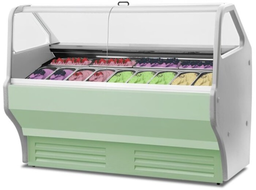 Vitrină pentru înghețată sau gelato Wojtek 1.7 W, 14 sortimente, Igloo - Img 6