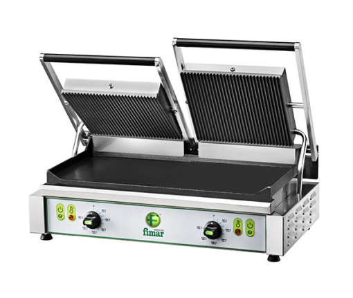 Contact grill 480×230 mm cu placă dublă netedă, Fimar - Img 2