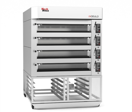Cuptor electric panificație cu 4 vetre (4 tăvi 60x40/vatră), hotă și suport - Img 12