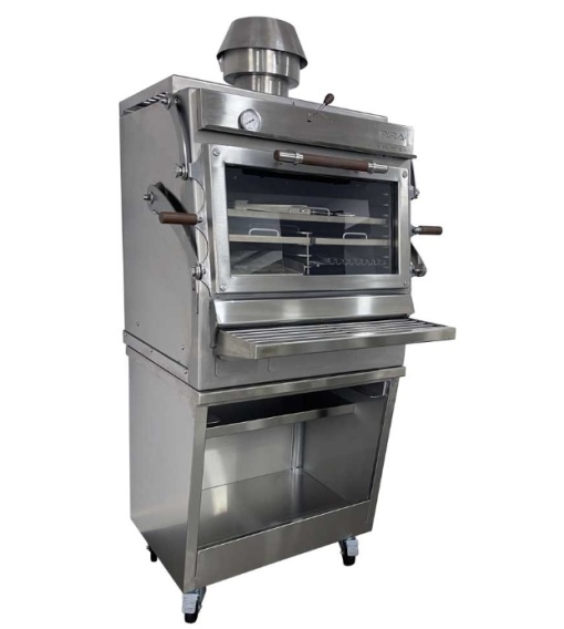 Cuptor pentru steak pe cărbuni cu suport, hotă și grill Pira 80 XXL Silver ED - Img 10