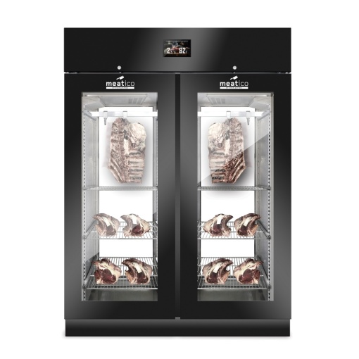 Dulap frigorific cu 2 uși din sticlă pentru maturare carne, 300 kg, BLACK PANORAMA - Img 3
