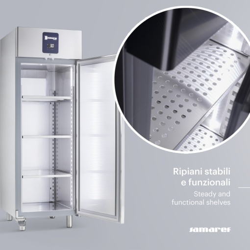 Dulap frigorific din inox Premium, 700 litri cu ușă de sticlă, Samaref - Img 3