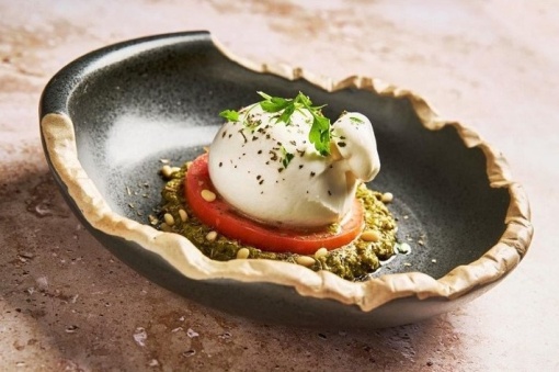 Farfurie neagră de paste/salată Fine Dining 24x6.5 cm, set de 4 bucăți, Sucro PuraSangre - Img 3