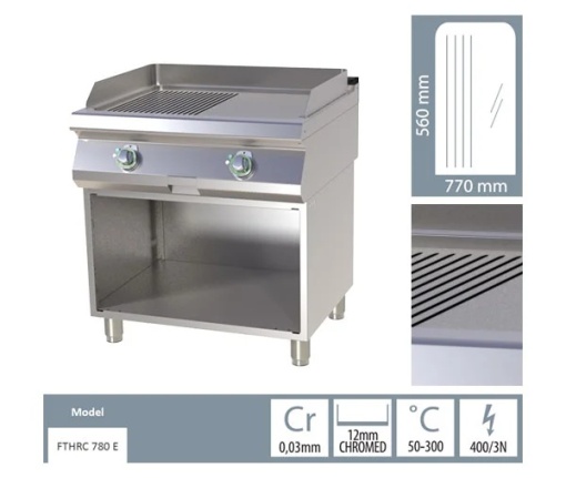 Grill dublu electric CROMAT cu placă netedă/striată, pe suport deschis - Img 8