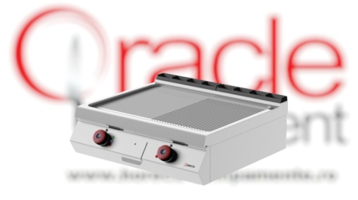 Grill dublu electric cu placă 1/2 striată 1/2 netedă, de banc, Desco Italia