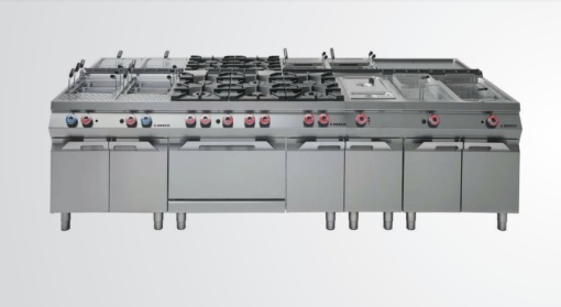 Grill simplu pe gaz, cu placă netedă, dulap neutru deschis, Desco Italia - Img 8
