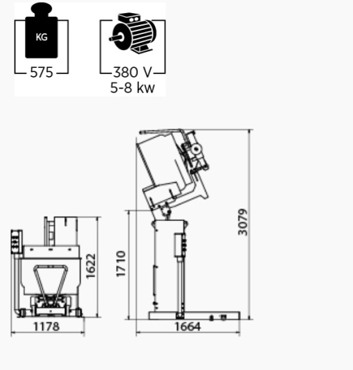 Lift pentru cuvă mixer cu spirală - Img 3