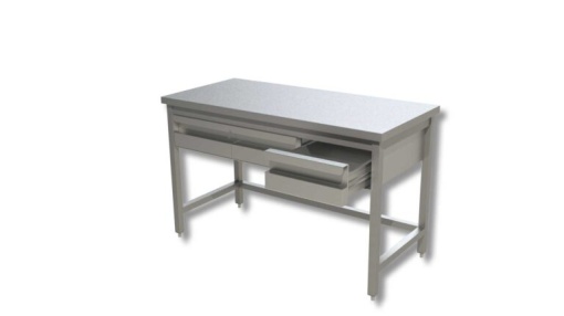 Masă de lucru inox cu sertare, 120 cm - Img 2