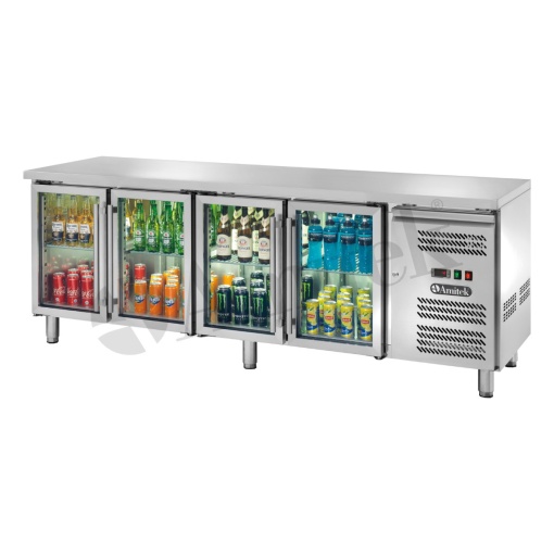 Masă frigorifică cu 4 uși sticlă 2230x700x850mm, 553 litri, Amitek - Img 4