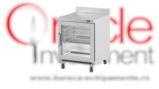 Masă frigorifică cu rebord și ușă de sticlă 702x1007 mm, 200 litri, Infrico