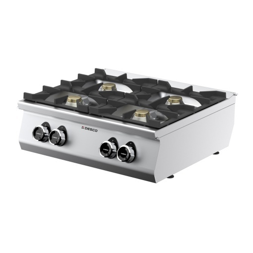 Mașină de gătit de banc, pe gaz cu 4 focuri, Desco Italia - Img 5