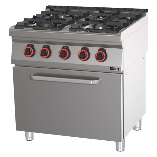 Mașină de gătit pe gaz cu 4 arzătoare, și cuptor electric GN1/1 - Img 2