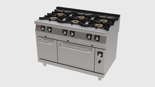 Mașină de gătit pe gaz cu 6 arzătoare și cuptor, Jemi - Img 2