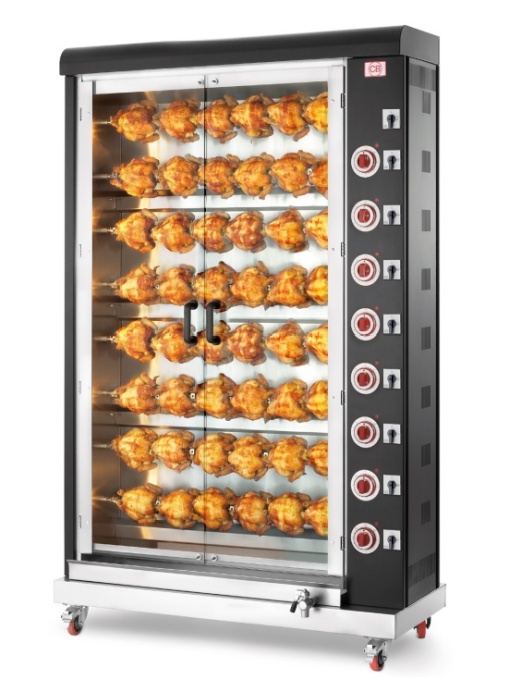 Rotisor electric negru, 8 țepușe, 48 pui CB Italia - Img 3