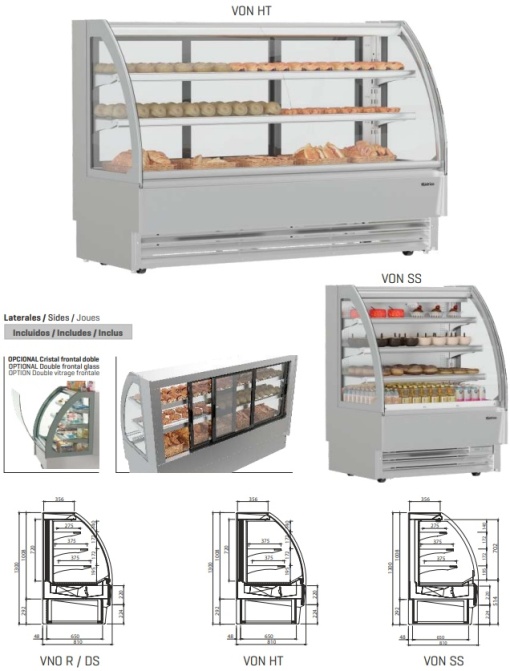 Vitrină frigorifică deschisă autoservire cofetărie/patiserie/magazin ONIX, 938x1300 mm Infrico - Img 3