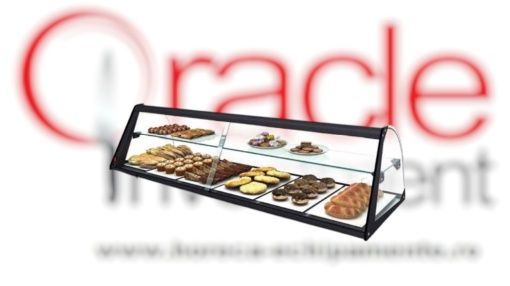 Vitrină neutră curbată iluminată LED, 840x380x290 mm, Sayl