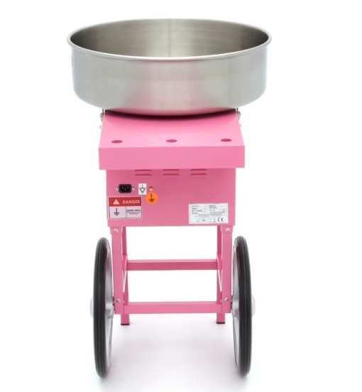 Aparat de făcut Vată de Zahăr - Ø 52 cm - Roz, cu cărucior, Maxima - Img 9