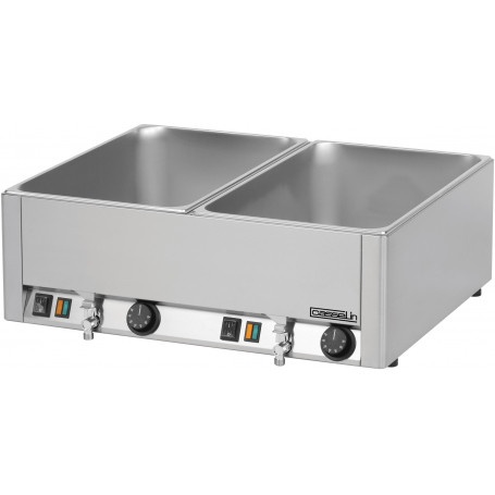 Bain Marie dublu 2 GN1/1 cu robinet inox, Casselin - Img 2