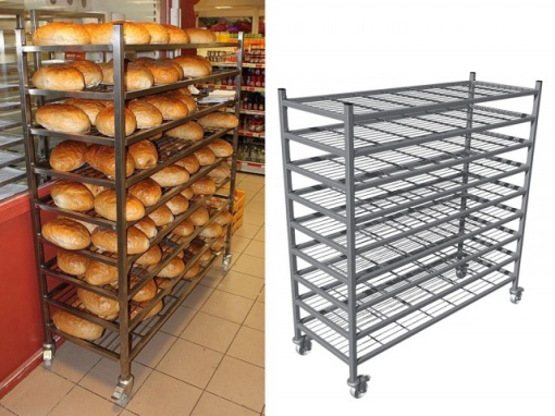 Cărucior răcire pentru brutărie, 1500x550x1800 mm - Img 3