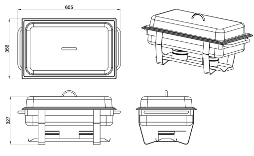 Chafing dish cu capac și suport pentru, bufet suedez, CD7905 Forcar - Img 3