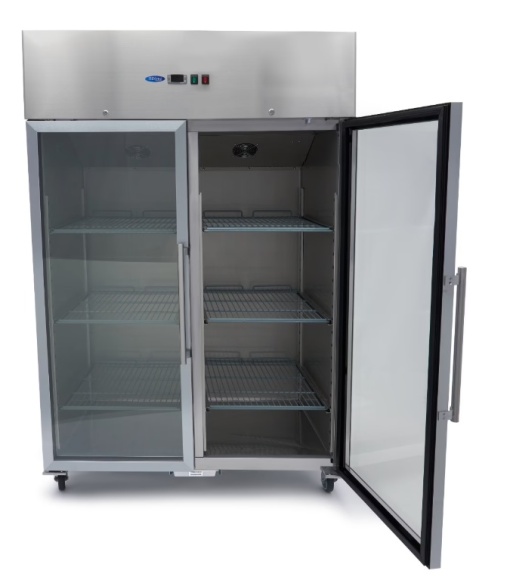 Dulap de congelare cu uși de sticlă, inox 1200 litri, cu roți, Maxima - Img 8