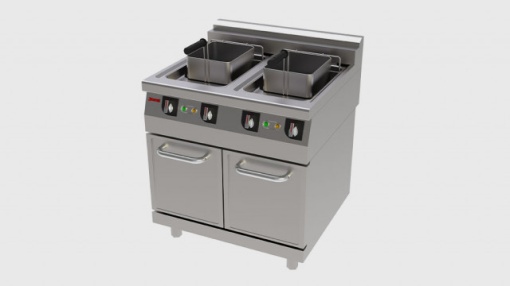 Friteuză electrică 15+15 Litri cu dulap neutru, Jemi - Img 2