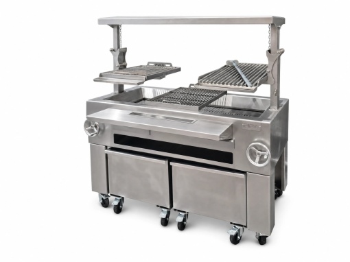 Grătar profesional Barbeque pentru Steak pe cărbuni, PIRA BBQ Combi Silver 150 - Img 11