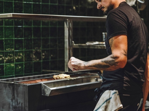 Grătar robata, shashlik sau frigărui 1570x410x780 h mm - Img 4