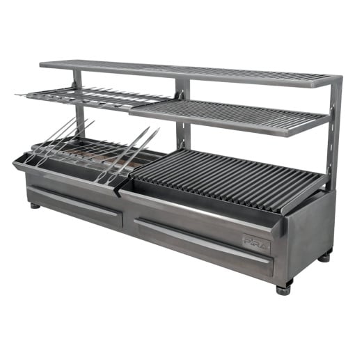 Grătar robata, shashlik sau frigărui, INOX 1570x410x780 mm, Pira ESP-160 COMPLET SILVER - Img 9
