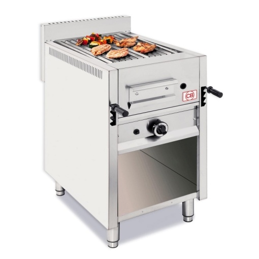 Grill cu rocă vulcanică pe gaz, 470x700x850 mm pe suport, CB Italia - Img 2