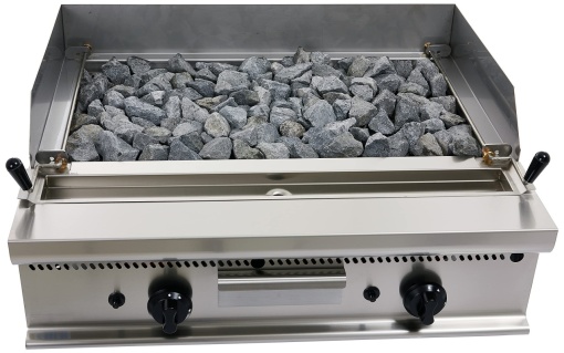 Grill cu rocă vulcanică pe gaz, 80x27 cm, Casta - Img 3