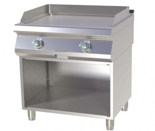 Grill dublu electric cu placa neteda, pe suport deschis