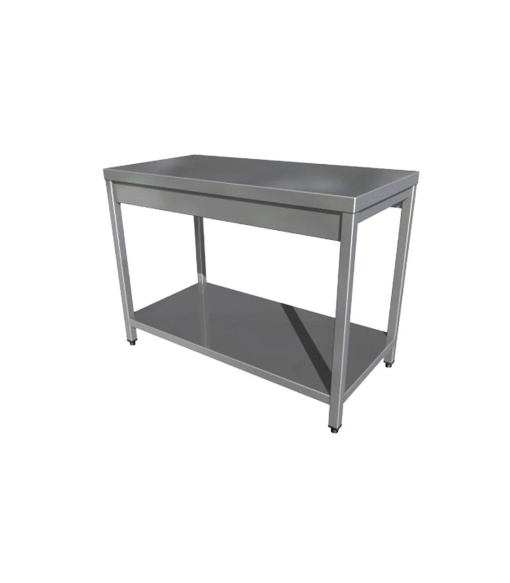 Masă de lucru din inox 100x70x85 cm, eco cu poliță - Img 2