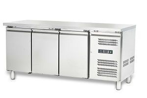 Masă frigorifică inox 417 Litri, cu 3 uși, Hurakan - Img 2