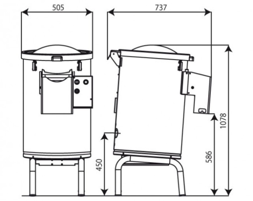 Mașină de curățat cartofi 20 kg, Minerva - Img 2