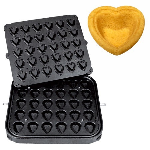 Placă pentru aparatul de tarte, 30 forme inimă 51x46 mm - Img 2