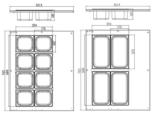 Saladetă 8 GN1/6 sau 4 GN1/3 - Img 6