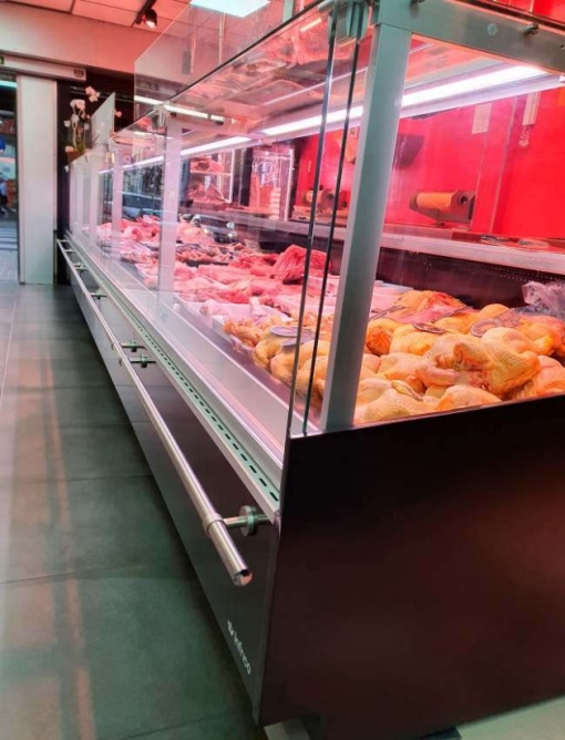 Vitrină caldă de expunere gastronomică 1330x1220 mm, supermarket, magazin Infrico - Img 2