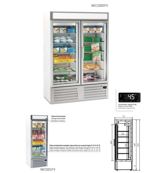 Vitrină de congelare 1000 litri, Infrico - Img 2