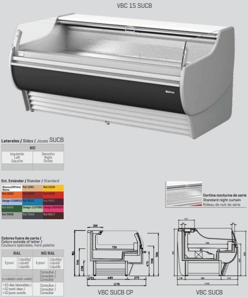 Vitrină frigorifică modulară de expunere, inox 938x897 mm, incorporabilă, Infrico - Img 4