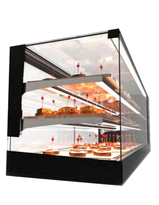 Vitrină frigorifică patiserie cu 2 rafturi, 1320x380x460 mm, Sayl - Img 3