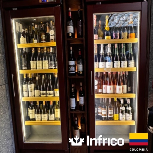 Vitrină frigorifică pentru vin 650x2300 mm, 2 fețe sticlă - Img 5