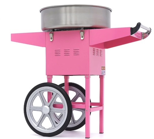 Aparat de făcut Vată de Zahăr - Ø 52 cm - Roz, cu cărucior, Maxima - Img 10