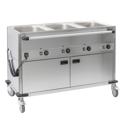 Cărucior Bain Marie 3x GN 1/1 cu dulap încălzit, Casselin - Img 2