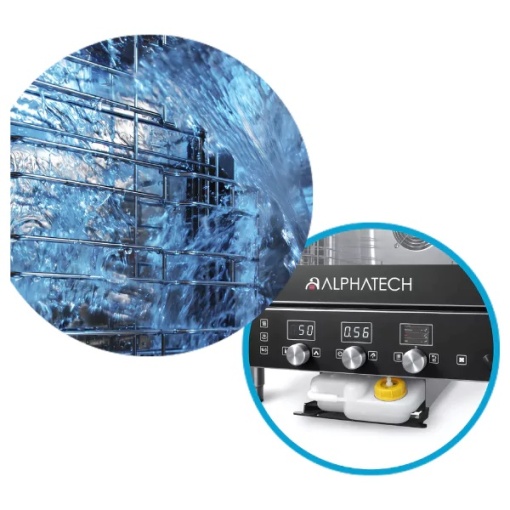 Cuptor profesional Alphatech Icon gaz, 5 tăvi GN 1/1 sau 5 tăvi 600x400 mm, umidificare automată directă - Img 2