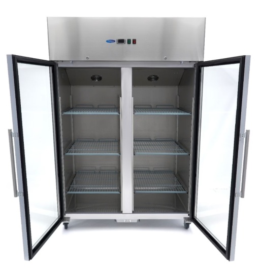 Dulap de congelare cu uși de sticlă, inox 1200 litri, cu roți, Maxima - Img 9