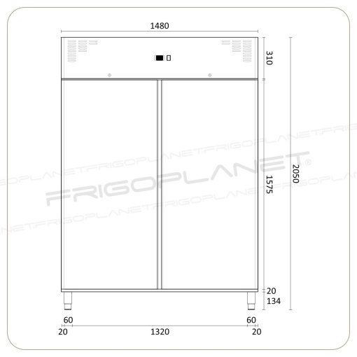 Dulap de congelare din inox, 1330 litri, Amitek - Img 3