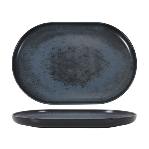 Farfurie neagră ovală 30x20 cm, set de 12 bucăți, Nordik - Img 2